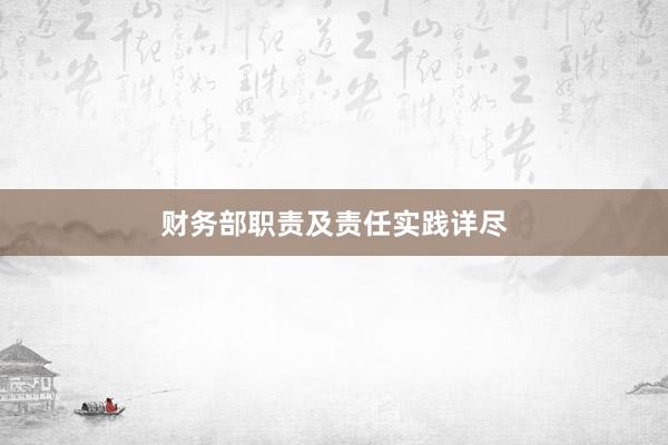 财务部职责及责任实践详尽