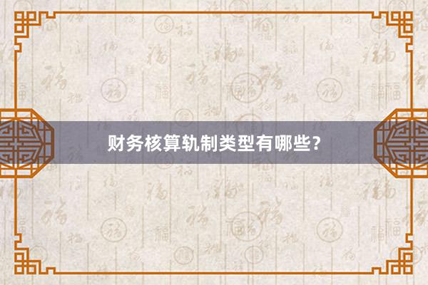 财务核算轨制类型有哪些?
